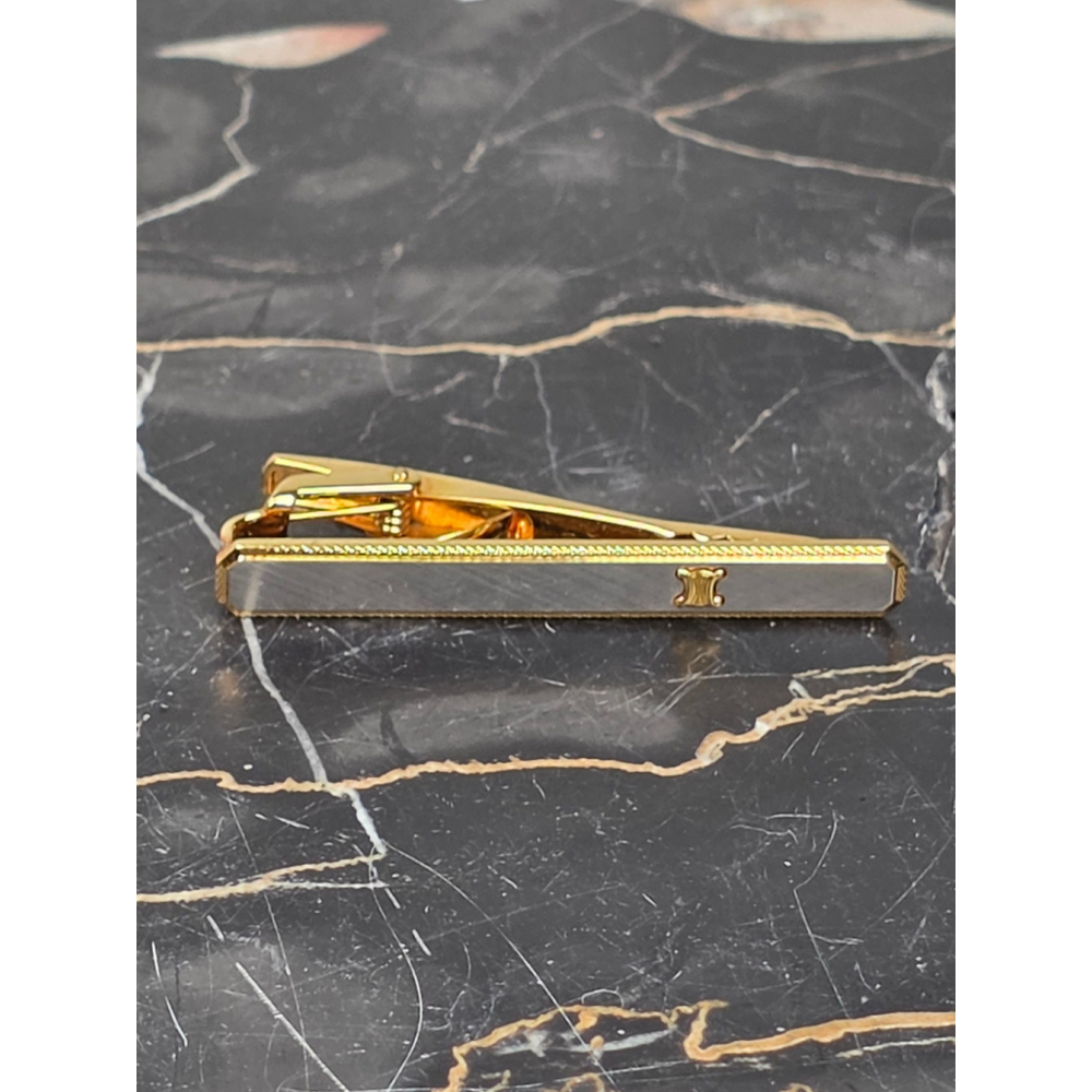 Celine Paris Vintage 925 Sterling Silver Triomphe Tie Clip